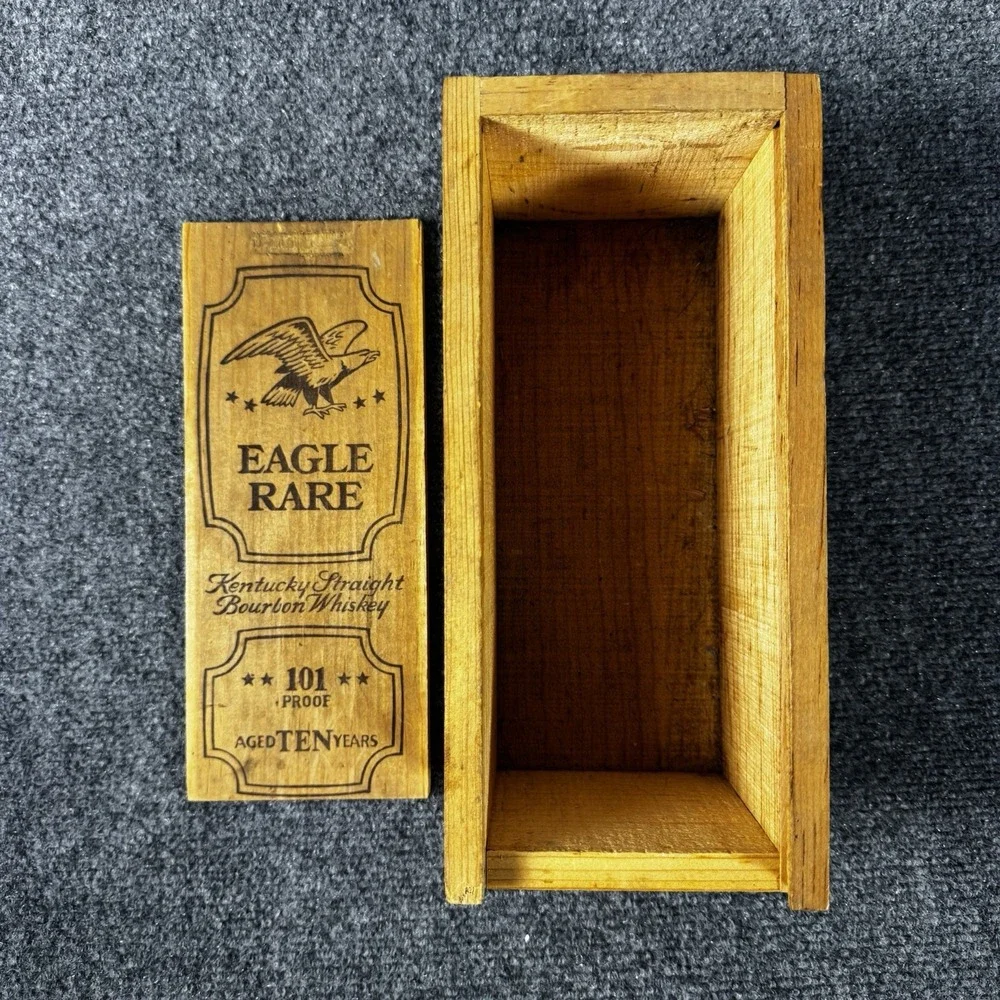 Vintage Eagle Rare 101 Proof Bourbon Wooden Box Only Empty Display Case 10 Year